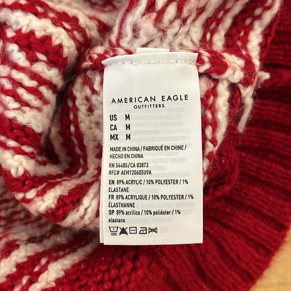 American Eagle Fair Isle Pullover Crop Sweater; Size M; NWOT - Picture 6 of 9